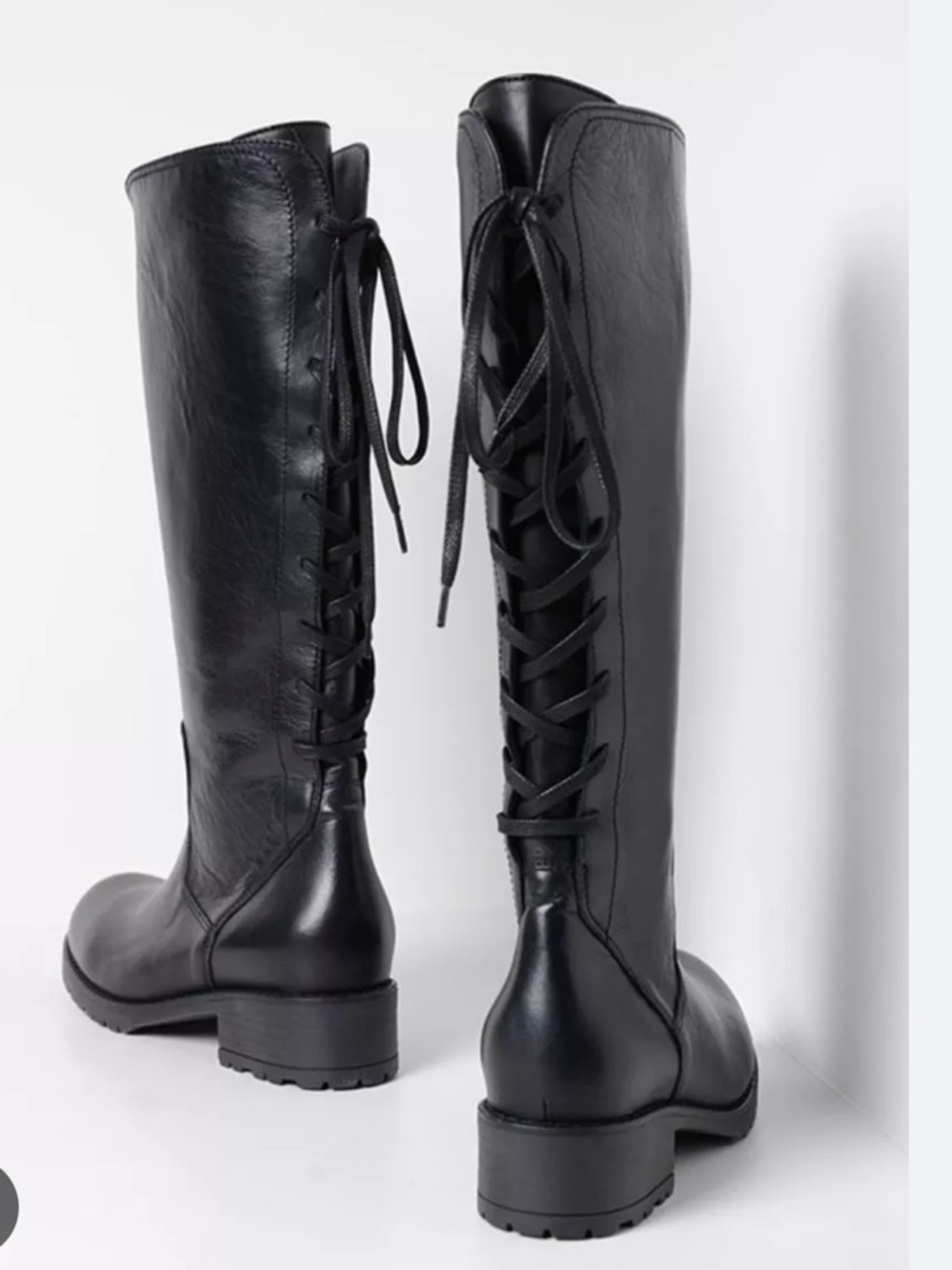 Wolky Black Lace-Up Heeled Boots